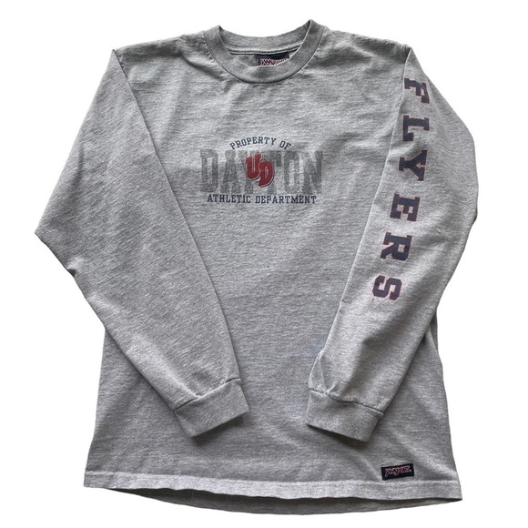 Jansport Vintage UD University of Dayton College Shirt Gray Small FLYERS Tee - Picture 1 of 7